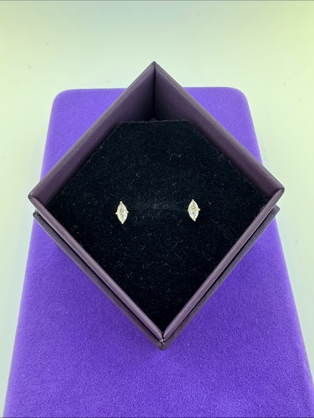 💛 Mejuri 18k Gold Vermeil White Sapphire Marquise Earrings | Designer